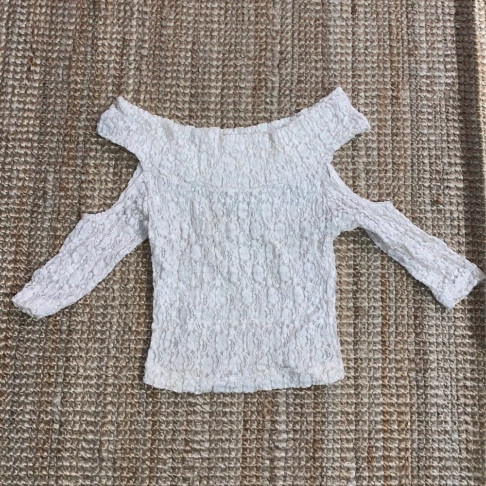 Vintage sheer lace crop top